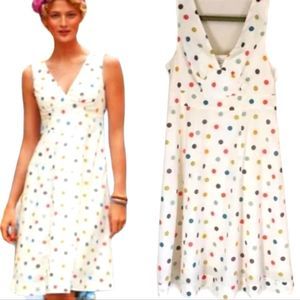 Garnet Hill multi color polka-dot fit and flare dress sz 6